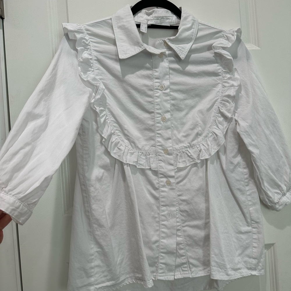 The Shirt Factory London White Ruffle Blouse - XS